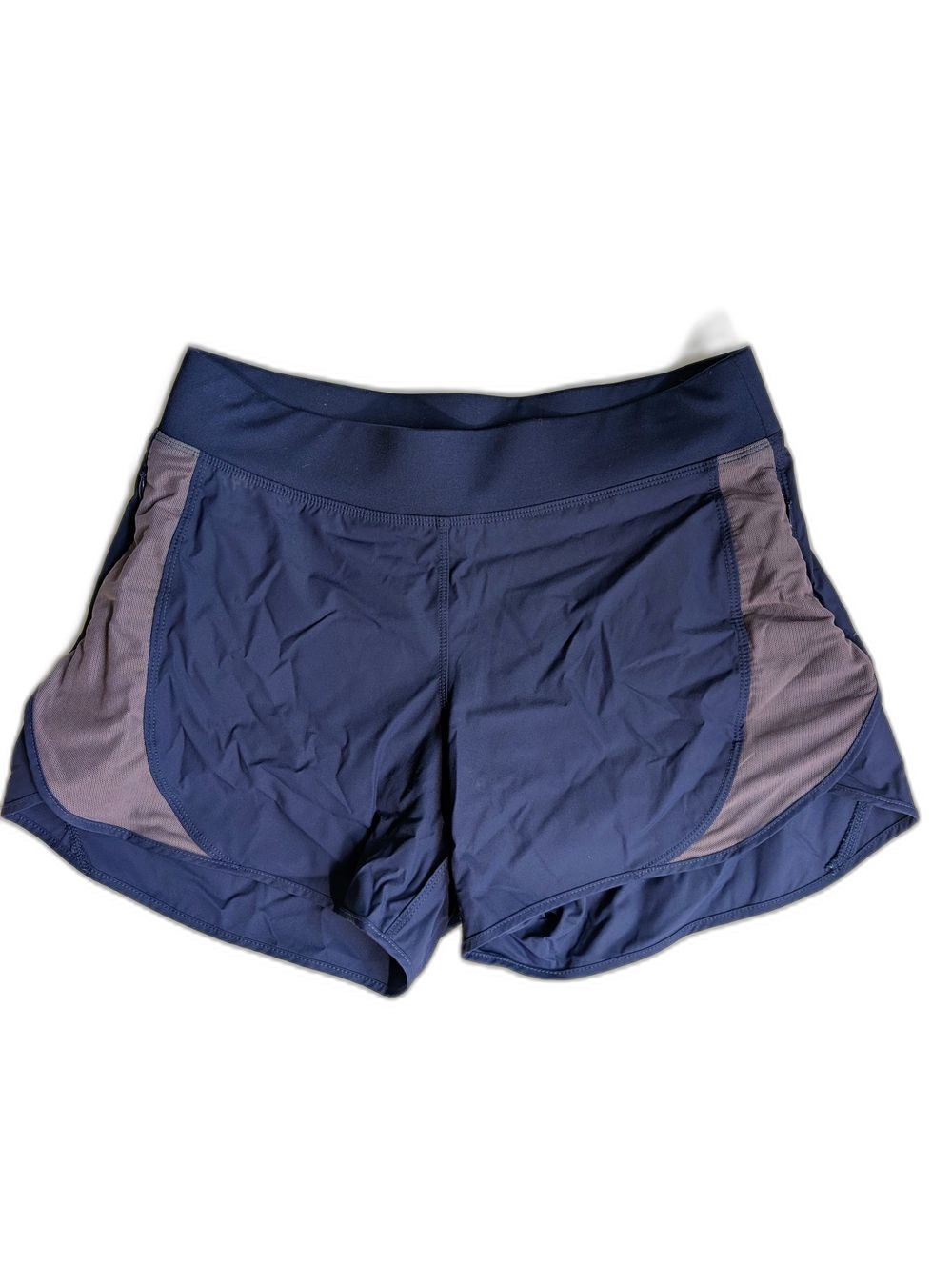 Hylete Navy Running Shorts with Gray Side Panels